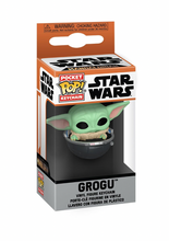 Load image into Gallery viewer, Star Wars: The Mandalorian Grogu in Hover-Pram Funko Pocket Pop! Key Chain
