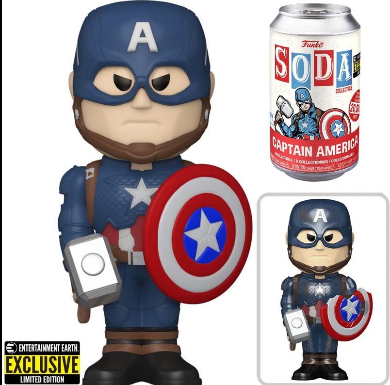 Avengers: Endgame Captain America Vinyl Funko Soda Figure - Entertainment Earth Exclusive