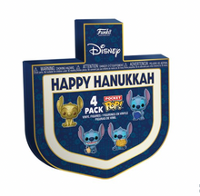 Load image into Gallery viewer, Lilo &amp; Stitch Hanukkah Pocket Pop! Mini-Figure Dreidel 4-Pack Set
